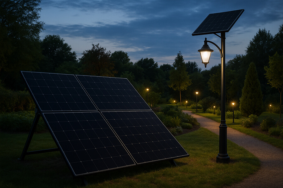 16kW solar system garden lighting setup 16kW Solar System Garden Lighting Setup