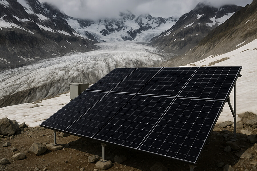 16 kW solar system glacial monitoring 16 kW Solar System Glacial Monitoring