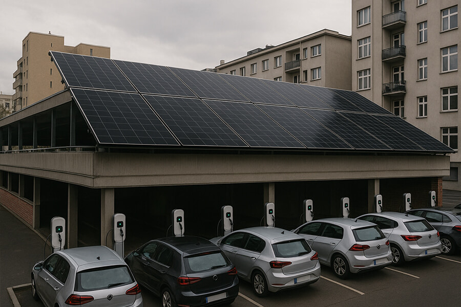 16 kW solar system urban EV charging 16 kW Solar System Urban EV Charging