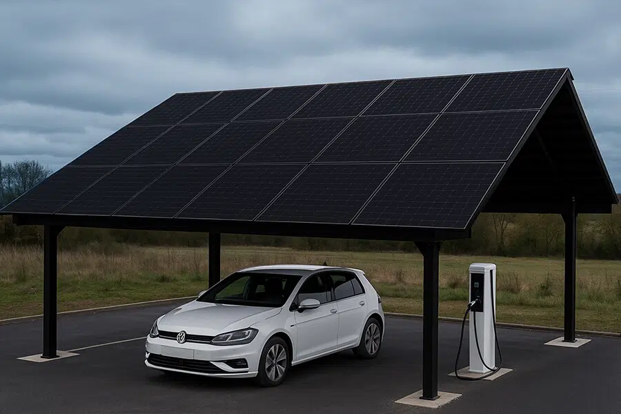 16kW solar carport system France EV charging