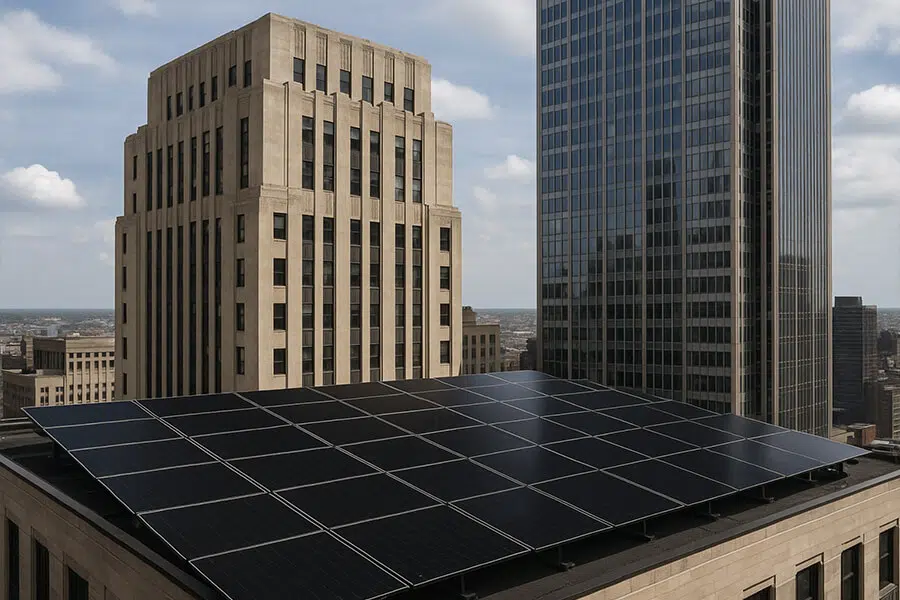 16 kW Solar System Urban Skyscrapers